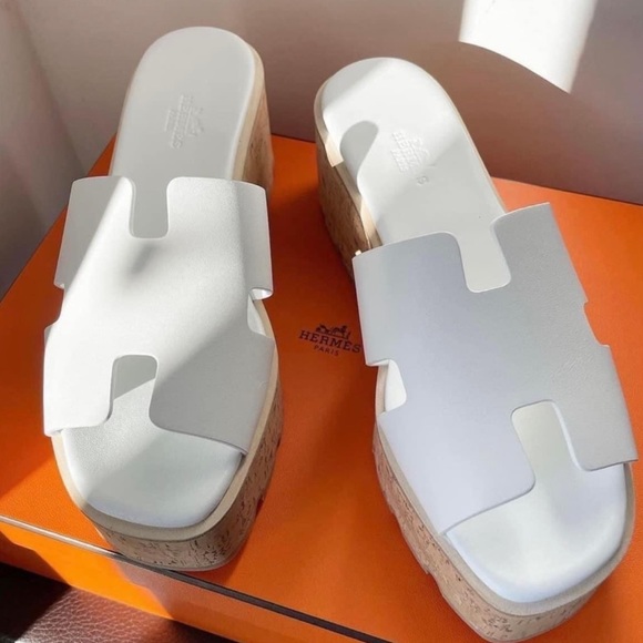 Hermes Eze Sandal white 38 - Picture 2 of 7